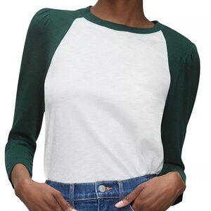 Veronica Beard Mason Baseball  Long-Sleeve Tee (NWOT Size L)